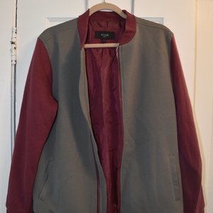 Gray and Maroon bomber jacket